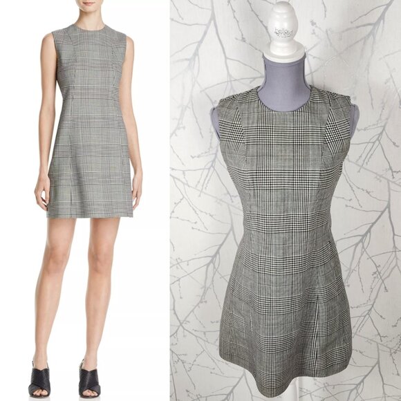 Theory Gray Plaid Wool Stretch Helaina Of Portland Dress - Picture 1 of 8